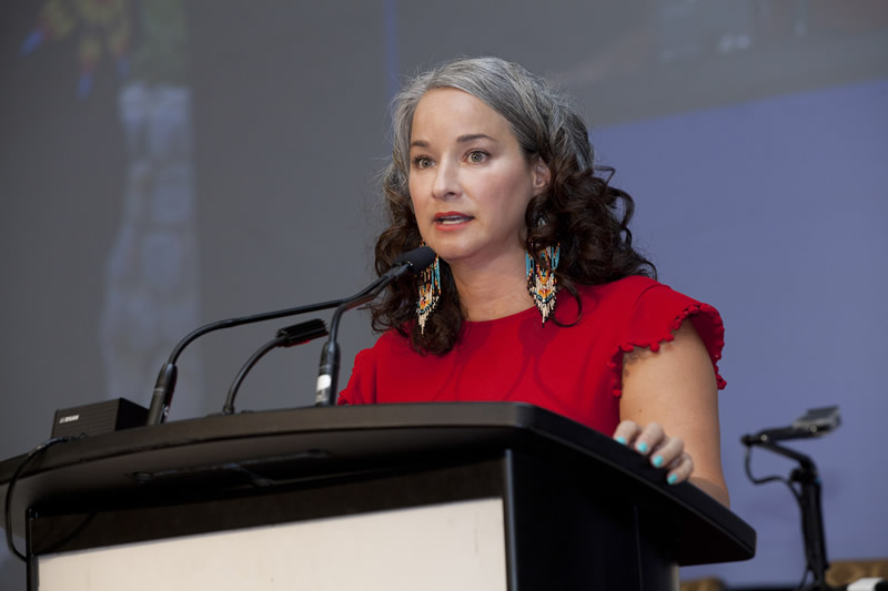 Nahanni Fontaine delivers her keynote speech